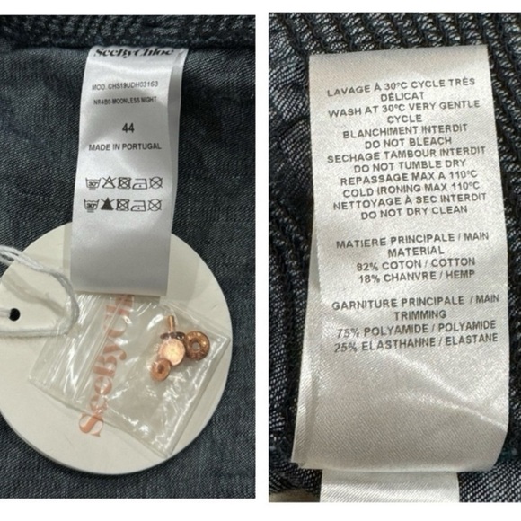 CHLOE See by Chloe Bustier Style Snap Front Chambray Cropped Cami Size 10 NEW - Picture 8 of 15